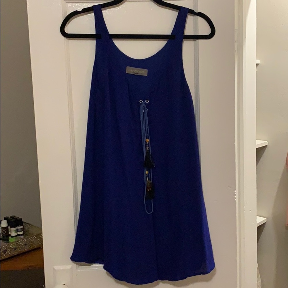 Royal blue dress with boho details!